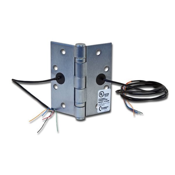 4-1/2in x 4in Electric 4 Wire BB1279 Steel Base Hinge US26D Satin Chrome Finish